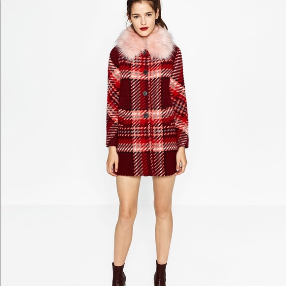 zara red coat 2018
